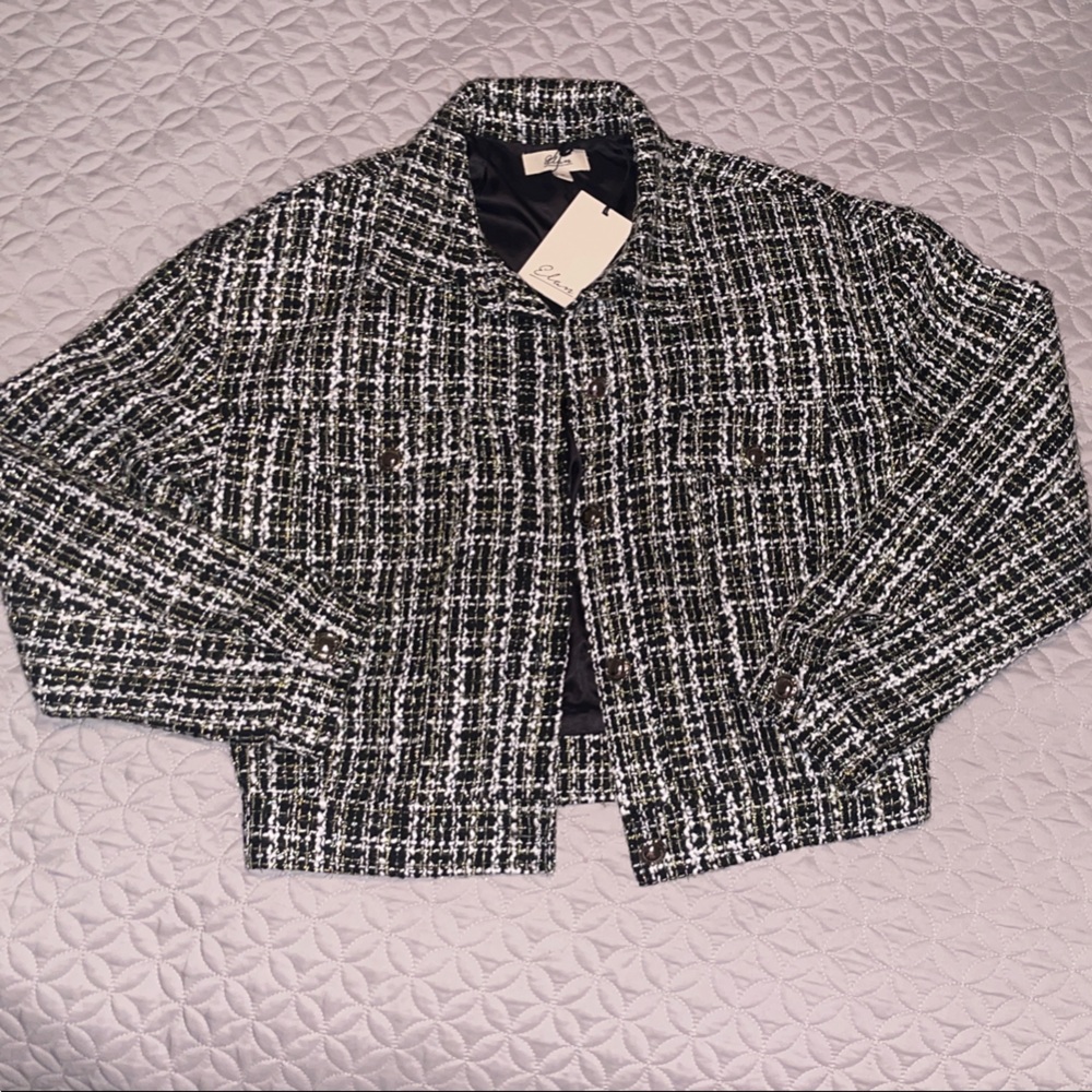 Elan Black and White Tweed Blazer